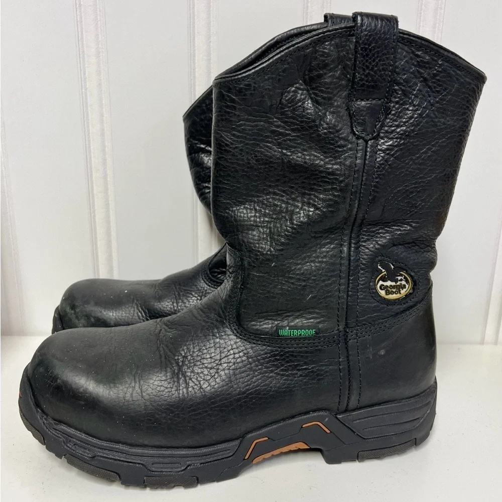 Georgia Boot Men’s Wellington Steel Toe Work Boots 10M Waterproof Diamond Trax